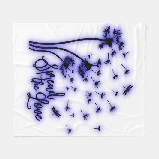 Couverture Polaire Spread The Love Dandelions and Dragonflies (Devant (Horizontal))