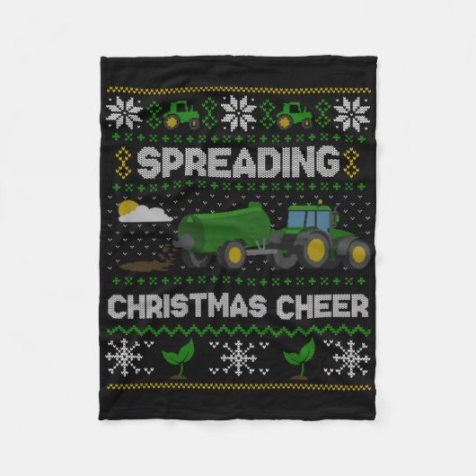 Couverture Polaire Spreading Christmas Cheer Farming Tractor Ugly Swe (Devant)