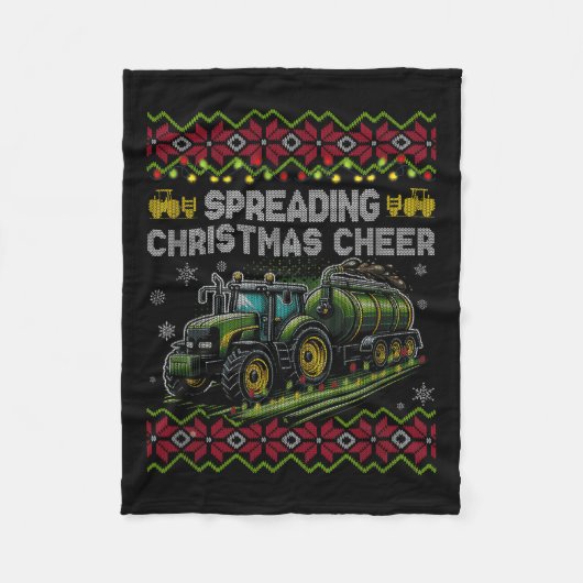 Couverture Polaire Spreading Christmas Cheer Farming Tractor Ugly Swe (Devant)
