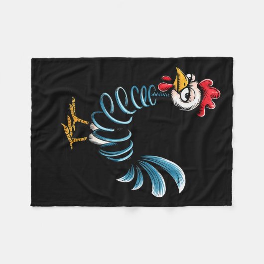Couverture Polaire Spring Chicken Chicken On Go Stick Funny Chicken (Devant (Horizontal))