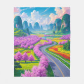 Couverture Polaire "Spring Serenity - Cherry Blossom Trail Thail" (Devant)