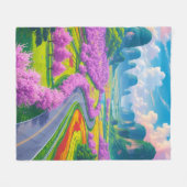 Couverture Polaire "Spring Serenity - Cherry Blossom Trail Thail" (Devant (Horizontal))