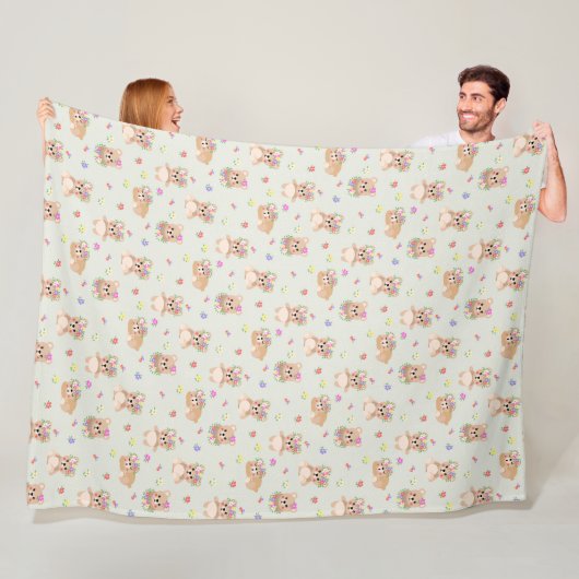 Couverture Polaire Spring teddy bear (En situation)
