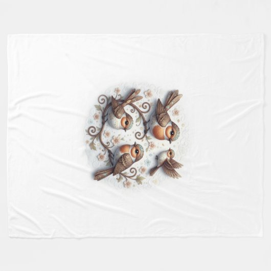 Couverture Polaire Spring Whispers on the Branches (Devant (Horizontal))