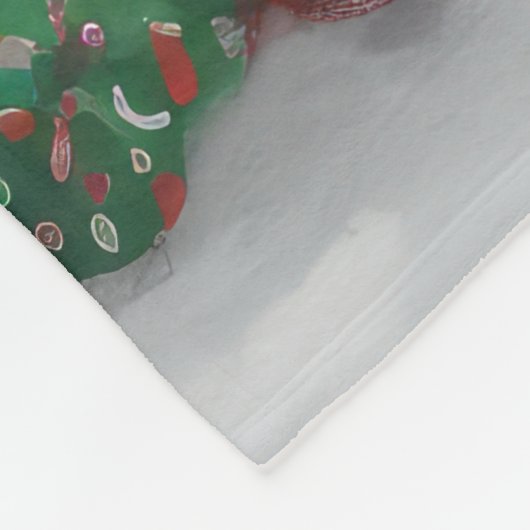 Couverture Polaire Springer Spaniel Chien dans la neige Noël (Coin)