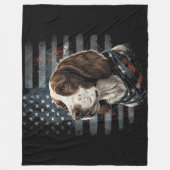 Couverture Polaire Springer Spaniel Chien Drapeau Américain (Devant)