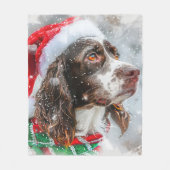 Couverture Polaire Springer Spaniel Chien Noël Fête (Devant)