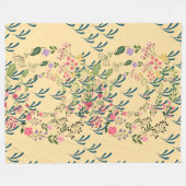 Couverture Polaire Springtime Floral + Leaf Design Yellow  (Devant (Horizontal))
