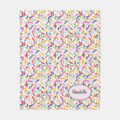 Couverture Polaire Sprinkles Colorés Nom Personnalisé (Devant)