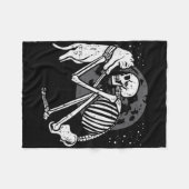 Couverture Polaire Squelette Chat Crâne Kitty Cute Goth Halloween Men (Devant (Horizontal))
