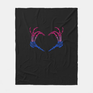 Couverture Polaire Squelette Coeur Bisexuel Lgbt-Q Pride Crâne Main