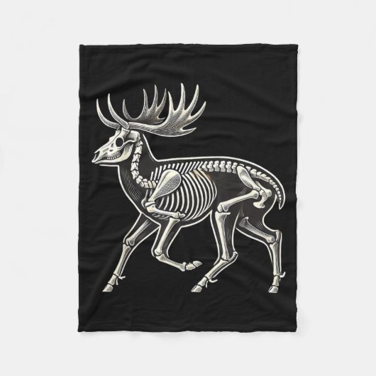 Couverture Polaire Squelette de cerf Halloween (Devant)