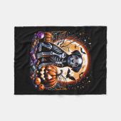 Couverture Polaire Squelette de chien Halloween (Devant (Horizontal))