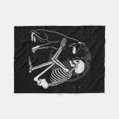 Couverture Polaire Squelette de Doberman Pinscher Lune Halloween Chie (Devant (Horizontal))