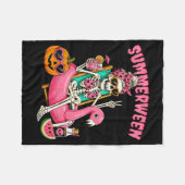 Couverture Polaire Squelette de fille drôle Summerween Coquette Léopa (Devant (Horizontal))