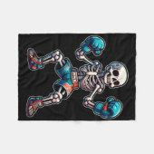 Couverture Polaire Squelette de kickboxing Kickboxeur Muay Thai Comba (Devant (Horizontal))