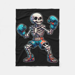 Couverture Polaire Squelette de kickboxing Kickboxeur Muay Thai Comba