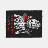 Couverture Polaire Squelette de la Saint-Valentin Café (Devant (Horizontal))