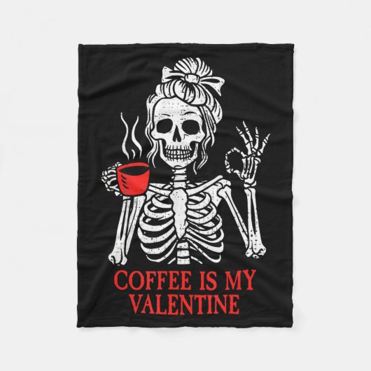 Couverture Polaire Squelette de la Saint-Valentin Café (Devant)