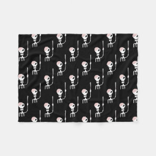 Couverture Polaire squelette d'Halloween avec une épée