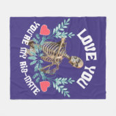 Couverture Polaire Squelette Drôle Saint Valentin Côtes Compagnon Hum (Devant (Horizontal))