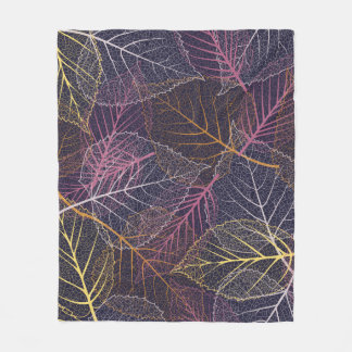 Couverture Polaire Squelette feuille sans couture motif, arrière - pl