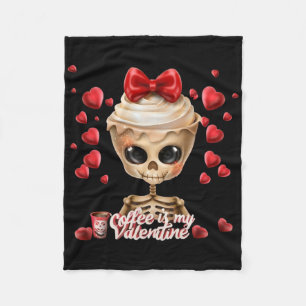 Couverture Polaire Squelette Le café est mon Valentin drôle Saint-Val