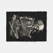 Couverture Polaire Squelette lisant des fleurs Halloween créatif (Devant (Horizontal))