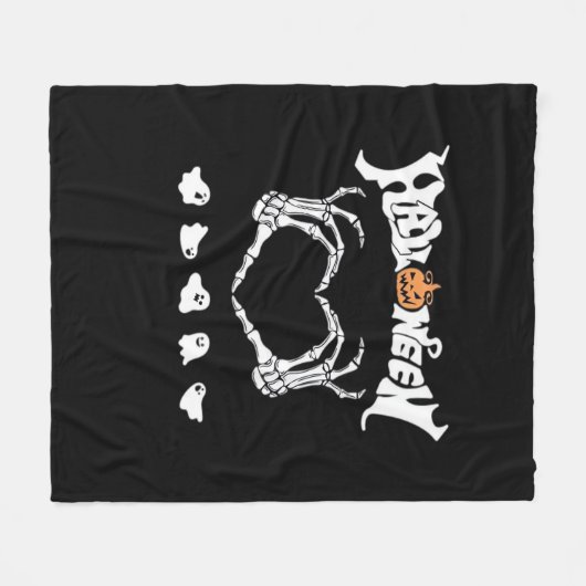 Couverture Polaire Squelette main avec, Halloween Design (Devant (Horizontal))