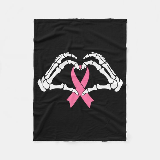 Couverture Polaire Squelette Mains Tenant Ribbon Halloween Costume Ha (Devant)