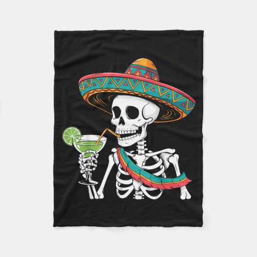 Couverture Polaire Squelette margarita cinq de mayo (Devant)