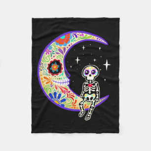 Couverture Polaire Squelette Spectacle de Dia De Los Muertos