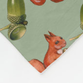 Couverture Polaire Squirrel and Acorn Pattern Green (Coin)