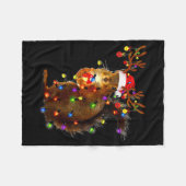 Couverture Polaire Squirrel Christmas Tree Lights Reindeer Santa Hat  (Devant (Horizontal))