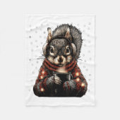 Couverture Polaire Squirrel With Gles Christmas Lights Funny Coffee W (Devant)