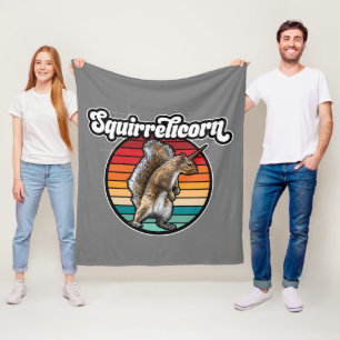 Couverture Polaire Squirrelicorn - drôle, licorne écureuil vintage