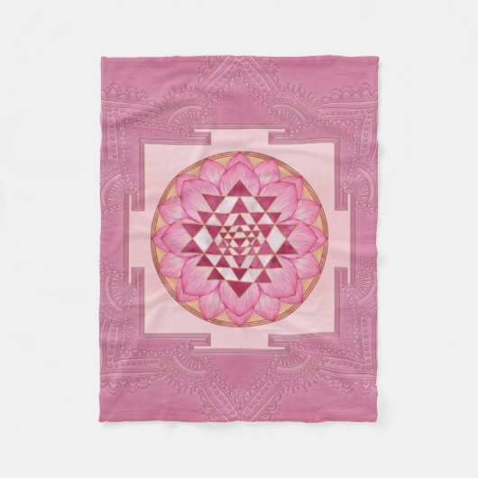 Couverture Polaire Sri Yantra / Sri Chakra au lotus (Devant)
