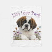 Couverture Polaire St. Bernard Chien Maman Floral (Devant)