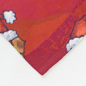 Couverture Polaire St Bernard en Motif Casquette sur rouge (Coin)