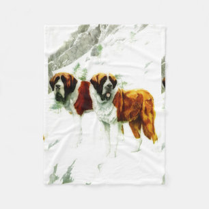 Couverture Polaire St Bernard rugueux et lisse - peinture