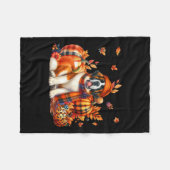Couverture Polaire St. Bernard Thanksgiving Leopard Citrouilles autom (Devant (Horizontal))