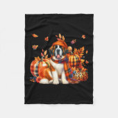 Couverture Polaire St. Bernard Thanksgiving Leopard Citrouilles autom (Devant)