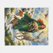Couverture Polaire St Brigid Spring Goddess Woodland Animals Imbolc (Devant (Horizontal))