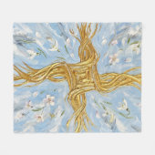 Couverture Polaire St Brigid's Cross Snowdrops Golden Imbolc Art (Devant (Horizontal))