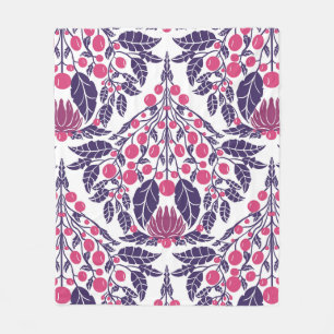 Couverture Polaire St Jacques Vintage rose et violet Art nouveau