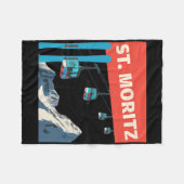 Couverture Polaire St. Moritz Skiing - Retro St. Moritz Ski (Devant (Horizontal))