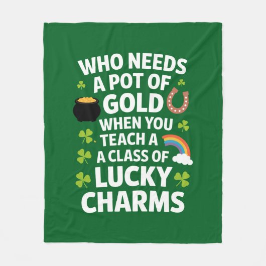 Couverture Polaire St patrick acher Lucky Charm Clover Irlandais (Devant)