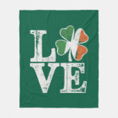 Couverture Polaire St Patrick Love Chance Irlande Trèfle Vert (Devant)