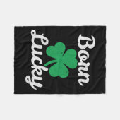 Couverture Polaire St patrick Né Lucky Irlandais Descendant Leprechau (Devant (Horizontal))