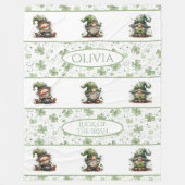 Couverture Polaire St. Patrick’s Day Gnome Pattern with Shamrocks (Devant)
